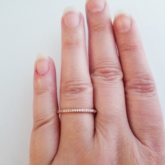 Classic Rose Gold Pave Band - Picture 7 of 8